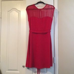 Red dress with sheer heart lace
